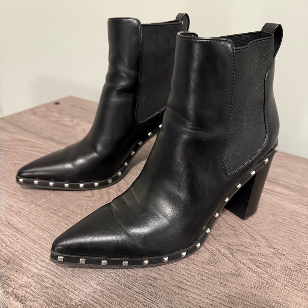 Charles By Charles David Black Studded Booties 8.5